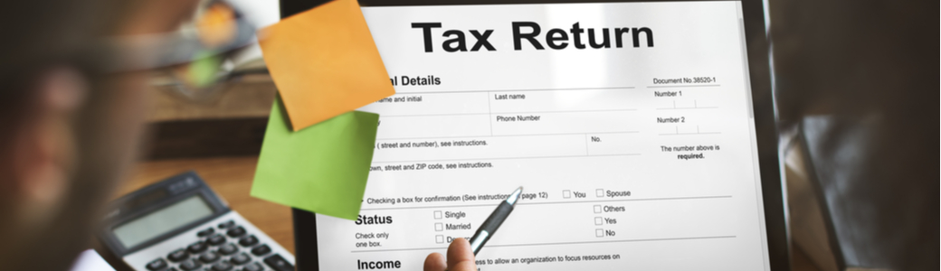 A person completing a tax return online.